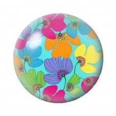 Cabochon en Verre Illustré Fleurs 12 à 25mm pour la création de bijoux fantaisie - DIY