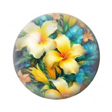 Cabochon en Verre Illustré Fleurs 12 à 25mm pour la création de bijoux fantaisie - DIY