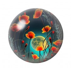 Cabochon en Verre Illustré Fleurs 12 à 25mm pour la création de bijoux fantaisie - DIY