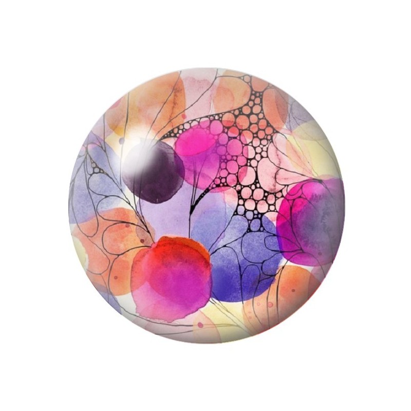Cabochon en Verre Illustré Fleurs 12 à 25mm