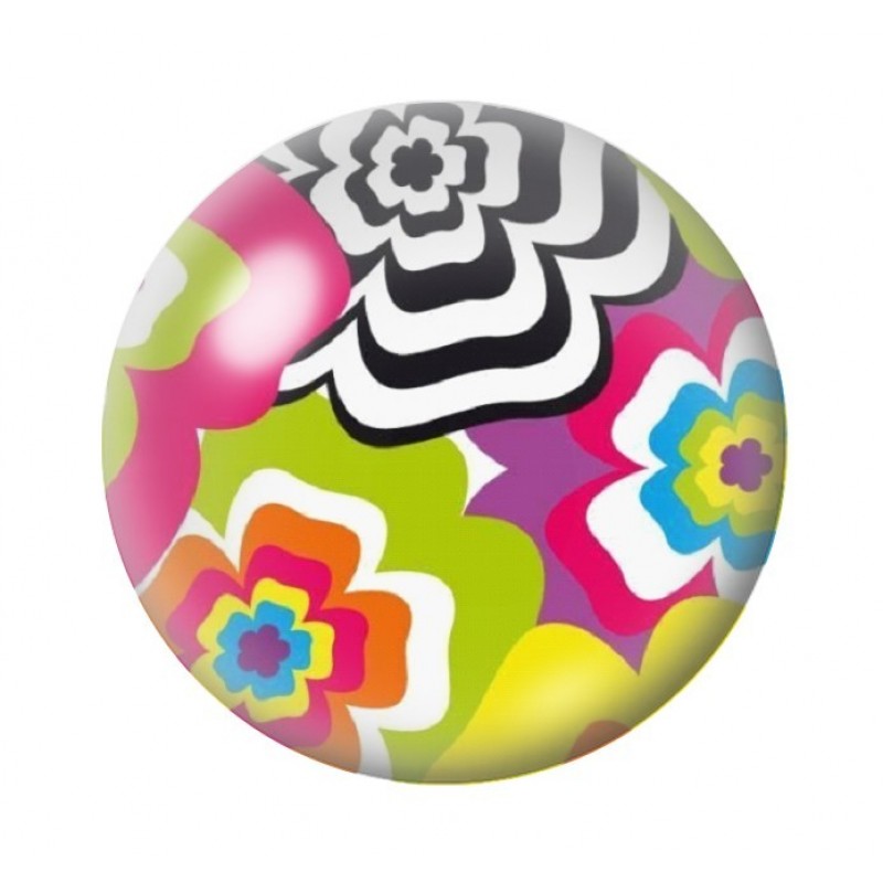 Cabochon en Verre Illustré Fleurs 12 à 25mm