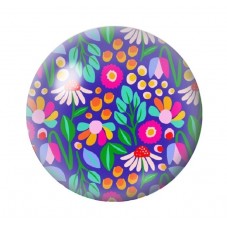 Cabochon en Verre Illustré Fleurs 12 à 25mm pour la création de bijoux fantaisie - DIY