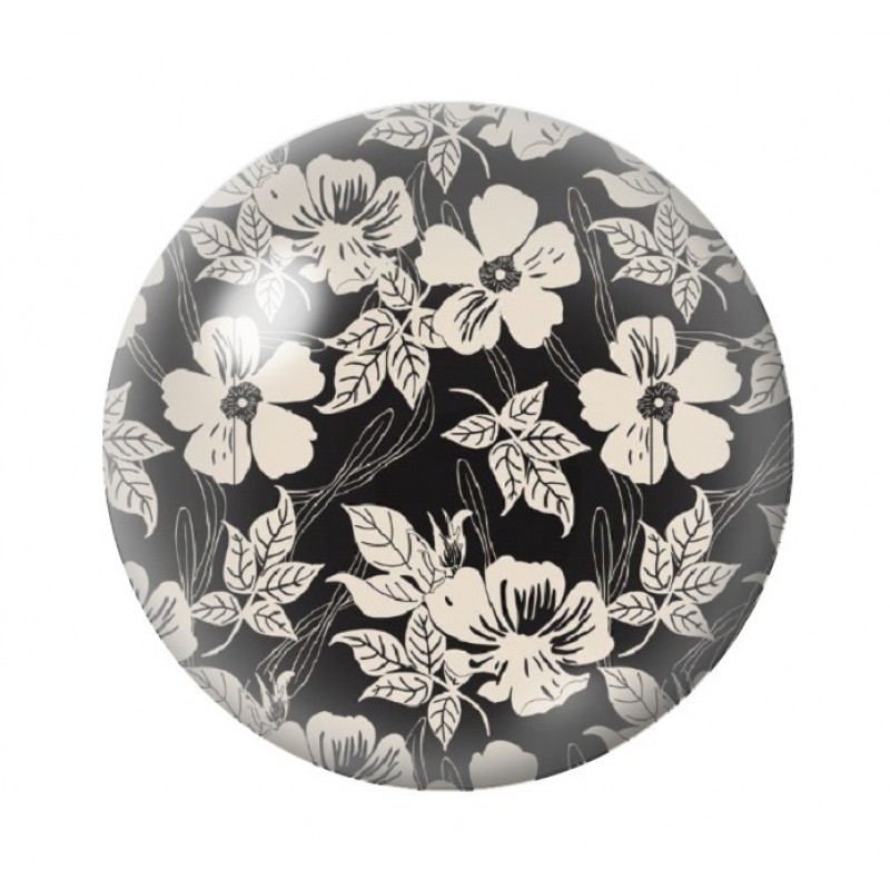 Cabochon en Verre Illustré Fleurs 12 à 25mm