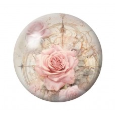 Cabochon en Verre Illustré Fleurs 12 à 25mm pour la création de bijoux fantaisie - DIY