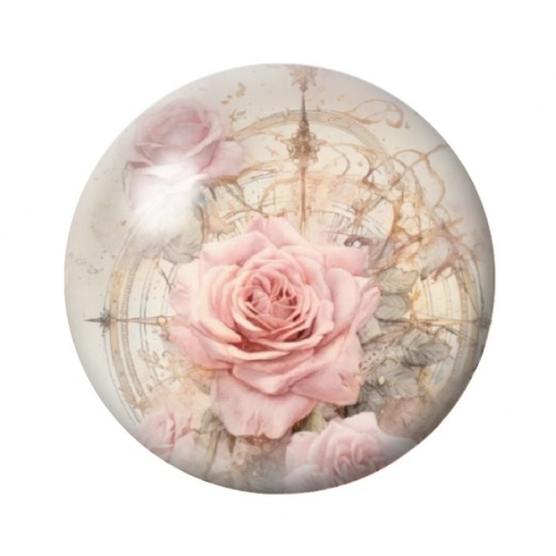 Cabochon en Verre Illustré Fleurs 12 à 25mm