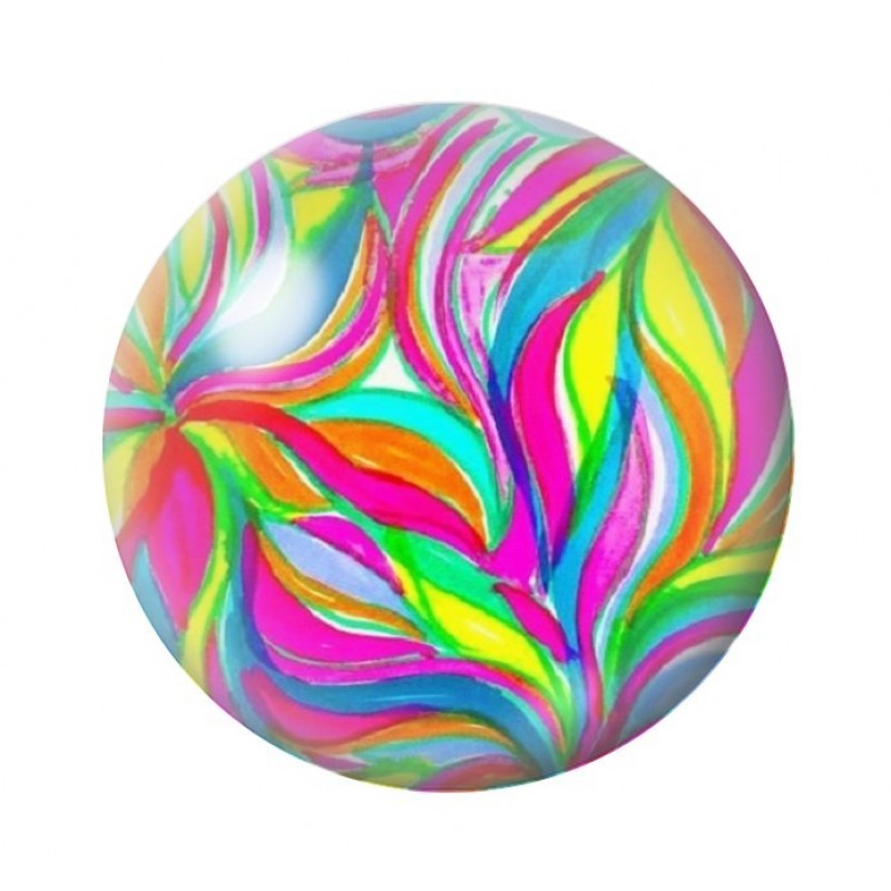 Cabochon en Verre Illustré Fleurs 12 à 25mm