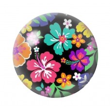 Cabochon en Verre Illustré Fleurs 12 à 25mm pour la création de bijoux fantaisie - DIY