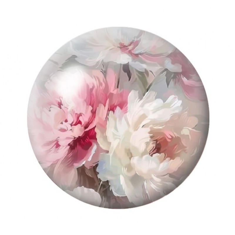 Cabochon en Verre Illustré Fleurs 12 à 25mm