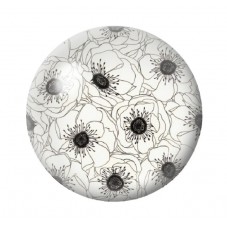 Cabochon en Verre Illustré Fleurs 12 à 25mm pour la création de bijoux fantaisie - DIY