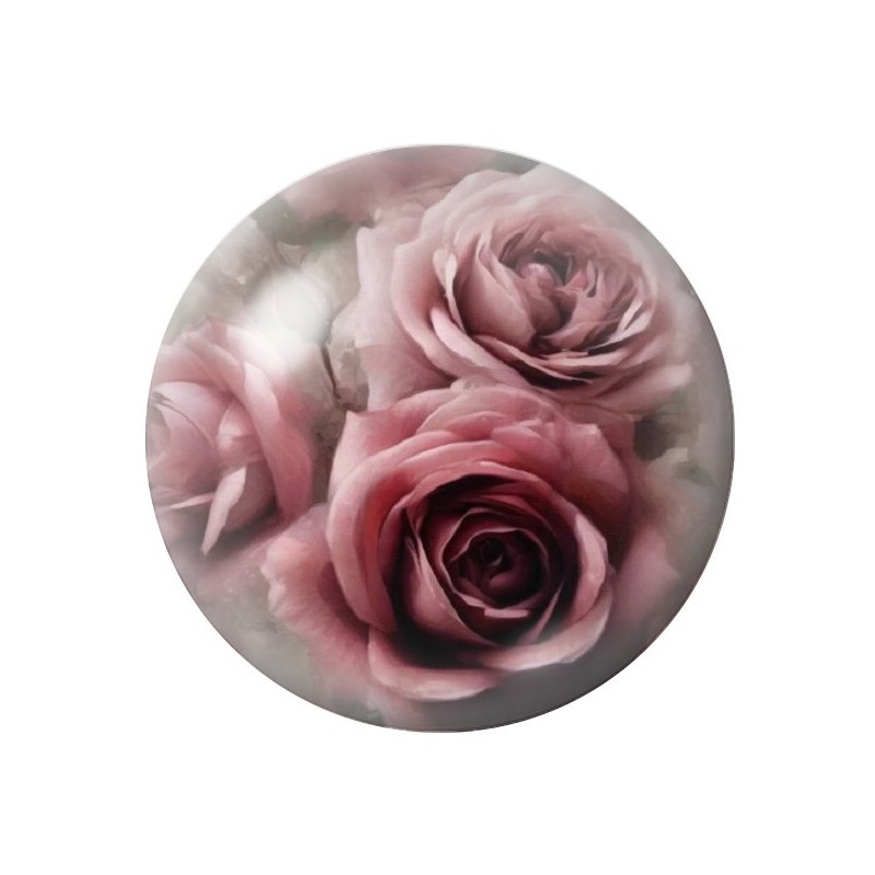 Cabochon en Verre Illustré Fleurs 12 à 25mm