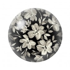 Cabochon en Verre Illustré Fleurs 12 à 25mm pour la création de bijoux fantaisie - DIY