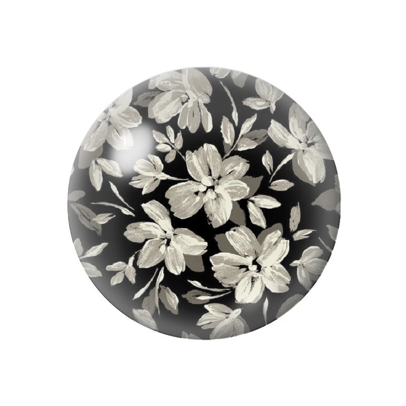 Cabochon en Verre Illustré Fleurs 12 à 25mm