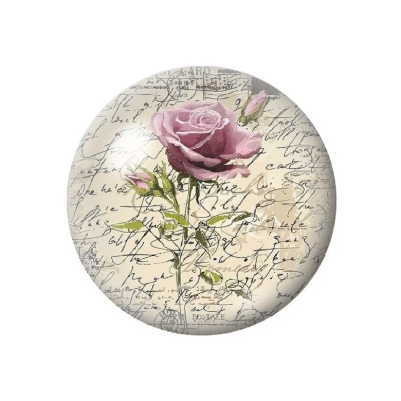 Cabochon en Verre Illustré Fleurs 12 à 25mm