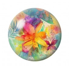 Cabochon en Verre Illustré Fleurs 12 à 25mm pour la création de bijoux fantaisie - DIY