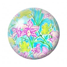 Cabochon en Verre Illustré Fleurs 12 à 25mm pour la création de bijoux fantaisie - DIY