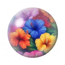 Cabochon en Verre Illustré Fleurs 12 à 25mm pour la création de bijoux fantaisie - DIY