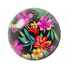 Cabochon en Verre Illustré Fleurs 12 à 25mm pour la création de bijoux fantaisie - DIY