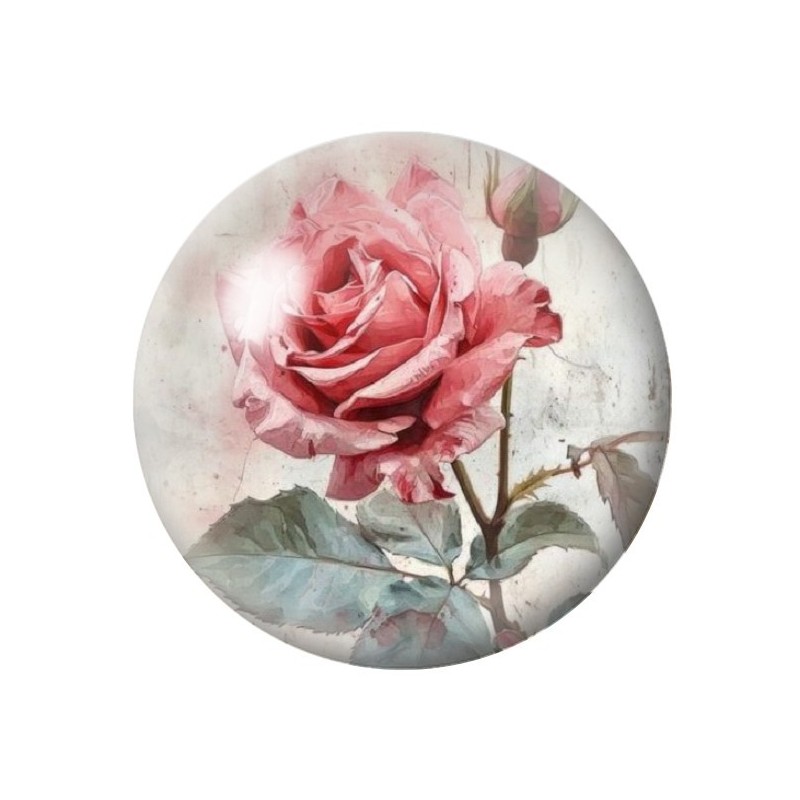Cabochon en Verre Illustré Fleurs 12 à 25mm