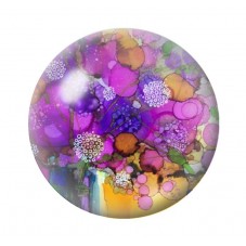 Cabochon en Verre Illustré Fleurs 12 à 25mm pour la création de bijoux fantaisie - DIY