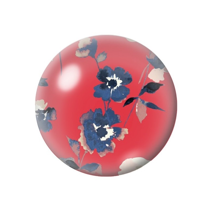 Cabochon en Verre Illustré Fleurs 12 à 25mm