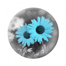 Cabochon en Verre Illustré Fleurs 12 à 25mm pour la création de bijoux fantaisie - DIY