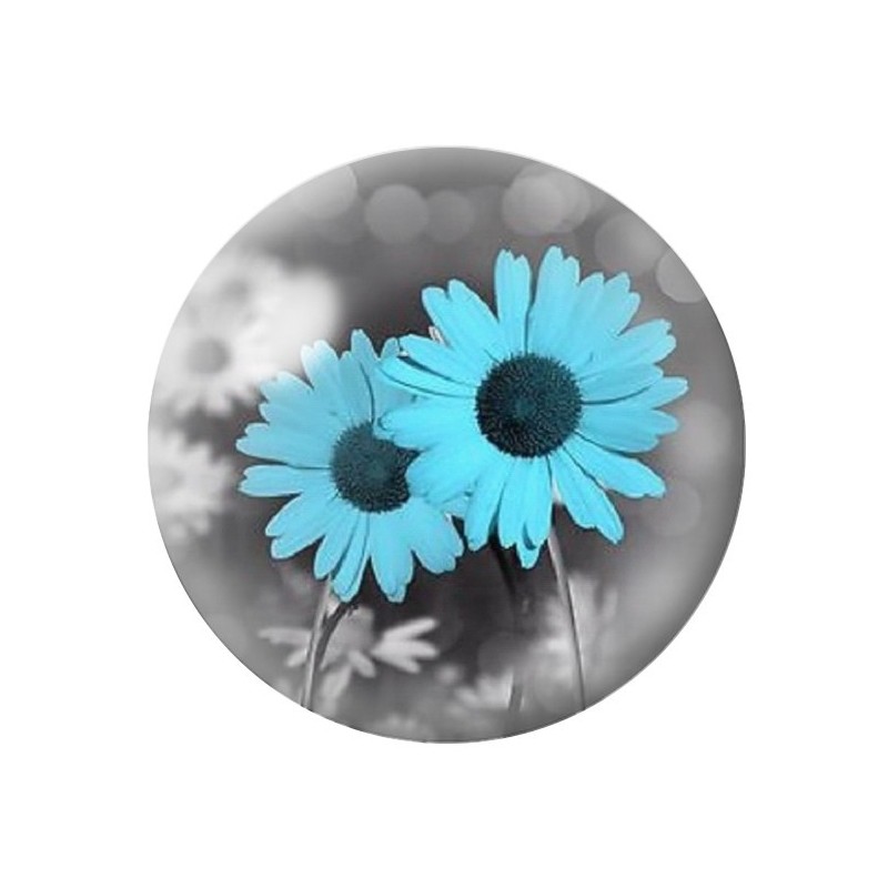 Cabochon en Verre Illustré Fleurs 12 à 25mm