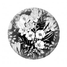 Cabochon en Verre Illustré Fleurs 12 à 25mm pour la création de bijoux fantaisie - DIY