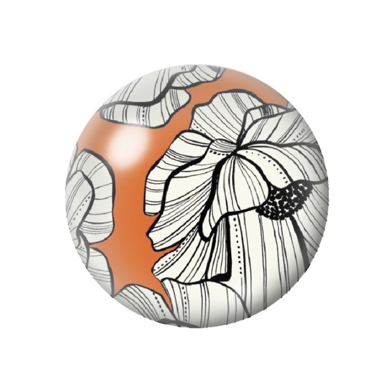 Cabochon en Verre Illustré Fleurs 12 à 25mm