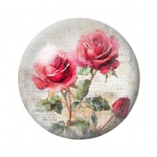 Cabochon en Verre Illustré Fleurs 12 à 25mm pour la création de bijoux fantaisie - DIY