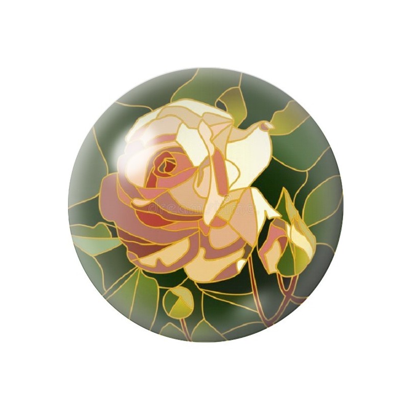 Cabochon en Verre Illustré Fleurs 12 à 25mm