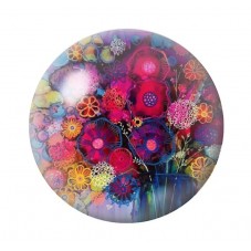 Cabochon en Verre Illustré Fleurs 12 à 25mm pour la création de bijoux fantaisie - DIY