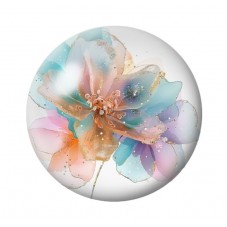 Cabochon en Verre Illustré Fleurs 12 à 25mm pour la création de bijoux fantaisie - DIY