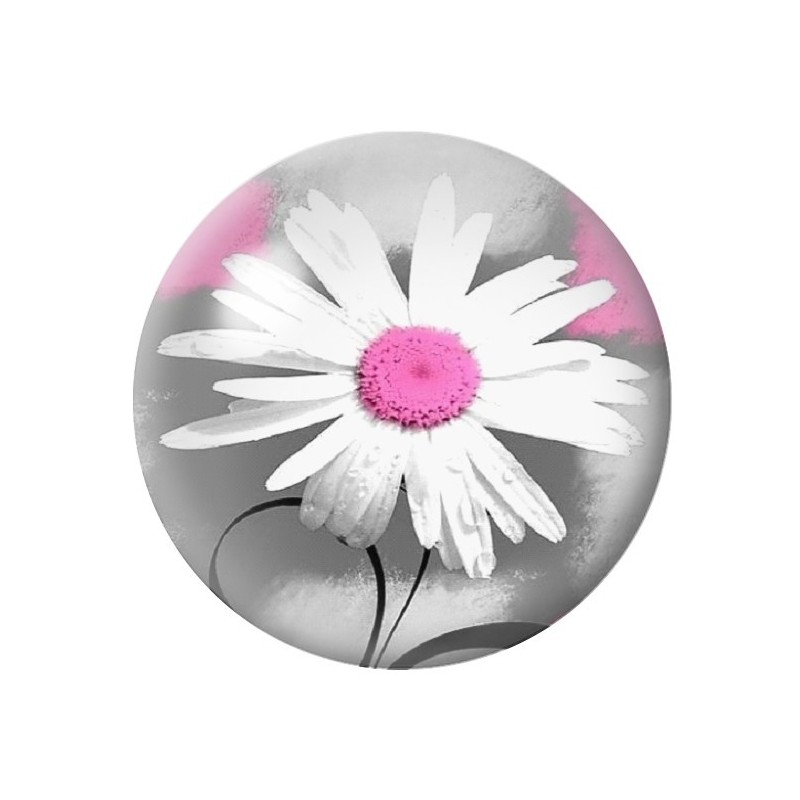 Cabochon en Verre Illustré Fleurs 12 à 25mm