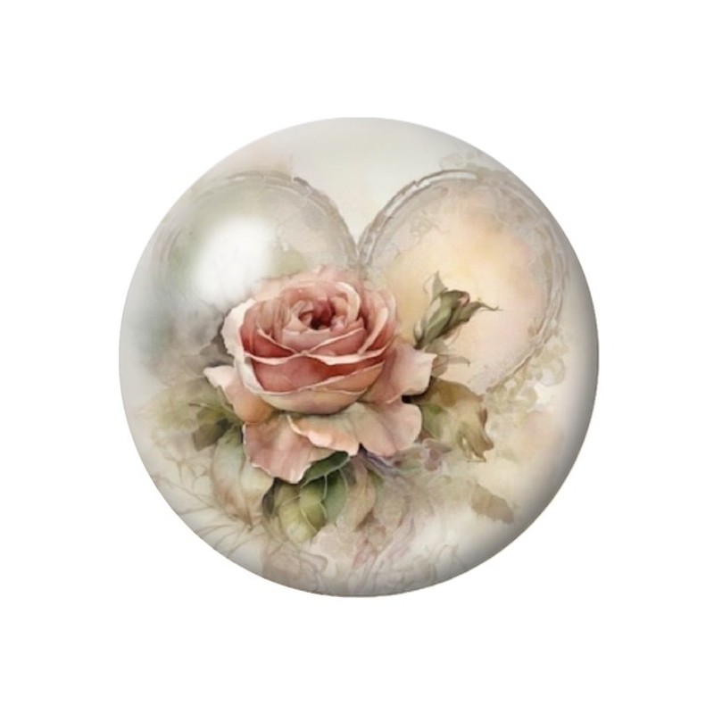 Cabochon en Verre Illustré Fleurs 12 à 25mm