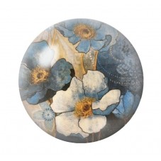 Cabochon en Verre Illustré Fleurs 12 à 25mm pour la création de bijoux fantaisie - DIY