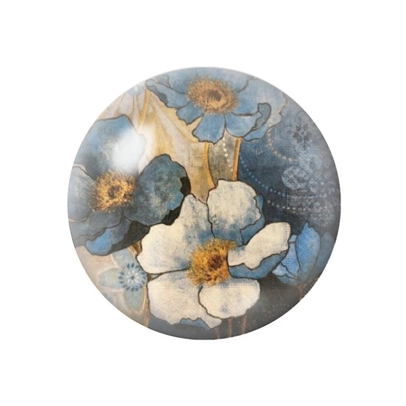 Cabochon en Verre Illustré Fleurs 12 à 25mm