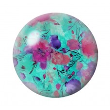 Cabochon en Verre Illustré Fleurs 12 à 25mm pour la création de bijoux fantaisie - DIY