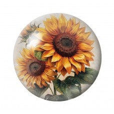 Cabochon en Verre Illustré Fleurs 12 à 25mm pour la création de bijoux fantaisie - DIY