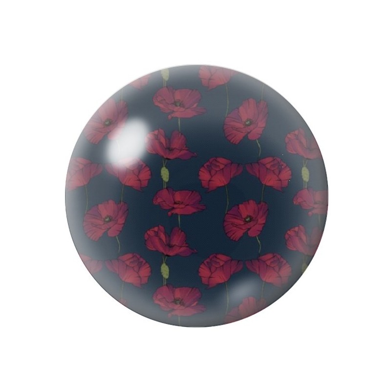 Cabochon en Verre Illustré Fleurs 12 à 25mm