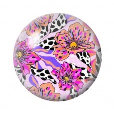 Cabochon en Verre Illustré Fleurs 12 à 25mm pour la création de bijoux fantaisie - DIY
