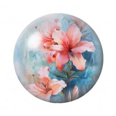 Cabochon en Verre Illustré Fleurs 12 à 25mm pour la création de bijoux fantaisie - DIY