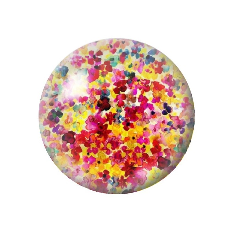 Cabochon en Verre Illustré Fleurs 12 à 25mm