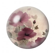 Cabochon en Verre Illustré Fleurs 12 à 25mm pour la création de bijoux fantaisie - DIY