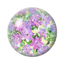 Cabochon en Verre Illustré Fleurs 12 à 25mm pour la création de bijoux fantaisie - DIY