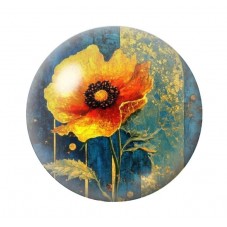 Cabochon en Verre Illustré Fleurs 12 à 25mm pour la création de bijoux fantaisie - DIY
