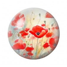 Cabochon en Verre Illustré Fleurs 12 à 25mm pour la création de bijoux fantaisie - DIY