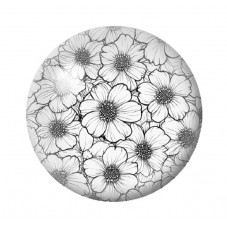 Cabochon en Verre Illustré Fleurs 12 à 25mm pour la création de bijoux fantaisie - DIY