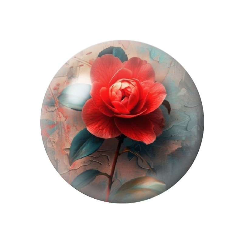 Cabochon en Verre Illustré Fleurs 12 à 25mm