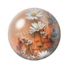 Cabochon en Verre Illustré Fleurs 12 à 25mm pour la création de bijoux fantaisie - DIY