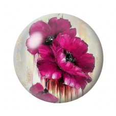 Cabochon en Verre Illustré Fleurs 12 à 25mm pour la création de bijoux fantaisie - DIY